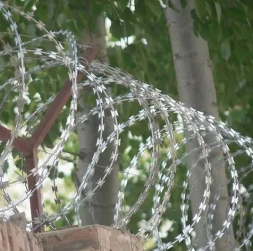 Hot dipped galvanized razor wire application 2